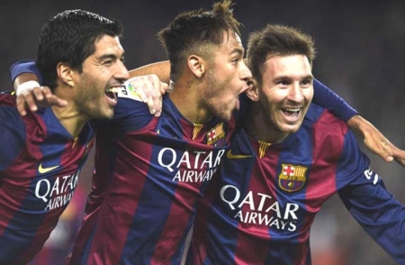 بالصور ..نجوم برشلونة"ميسي،نيمار،سواريز،بيكيه،داني"يسخرون من نادي كرة قدم عربي