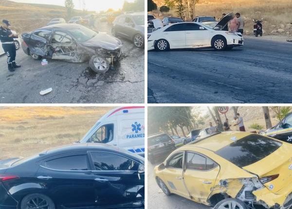 ازدحام مروري على شارع الأردن اثر تصادم 4 مركبات