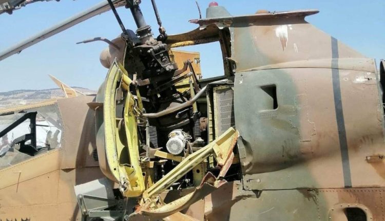 شاهد بالصور والفيديو | سقوط طائرة مروحية في أبو نصير